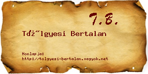 Tölgyesi Bertalan névjegykártya