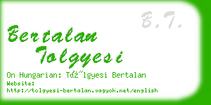 bertalan tolgyesi business card